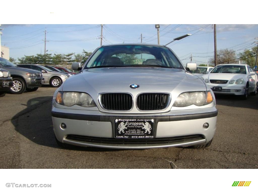2002 3 Series 325i Sedan - Titanium Silver Metallic / Black photo #3