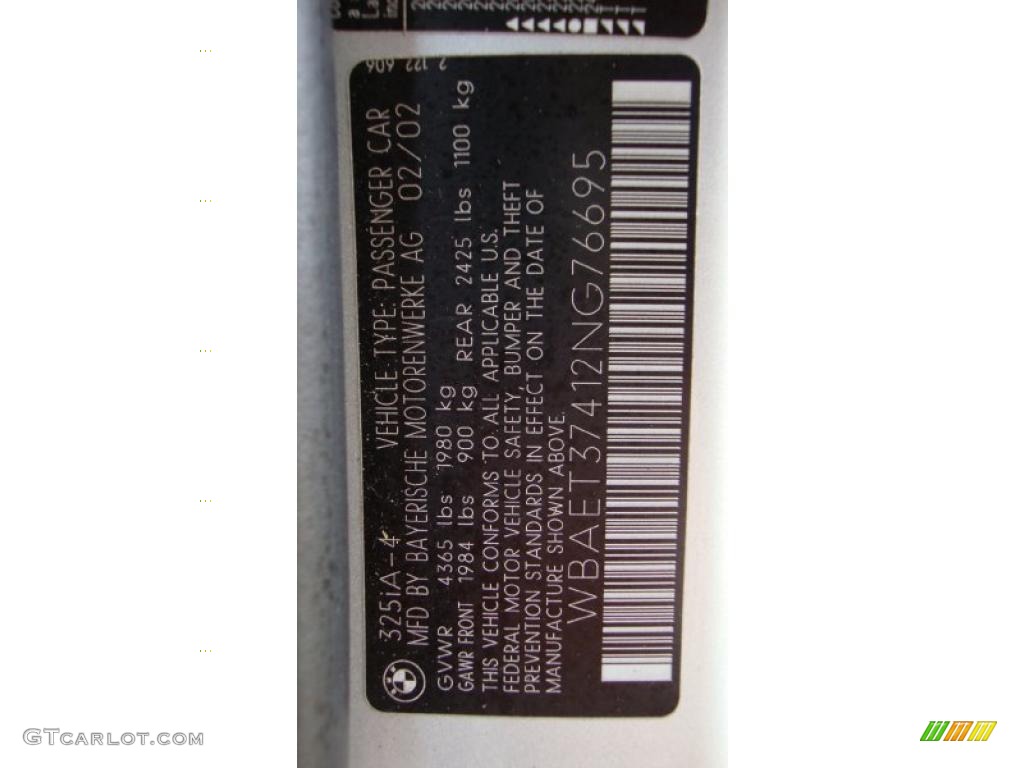 2002 3 Series 325i Sedan - Titanium Silver Metallic / Black photo #7