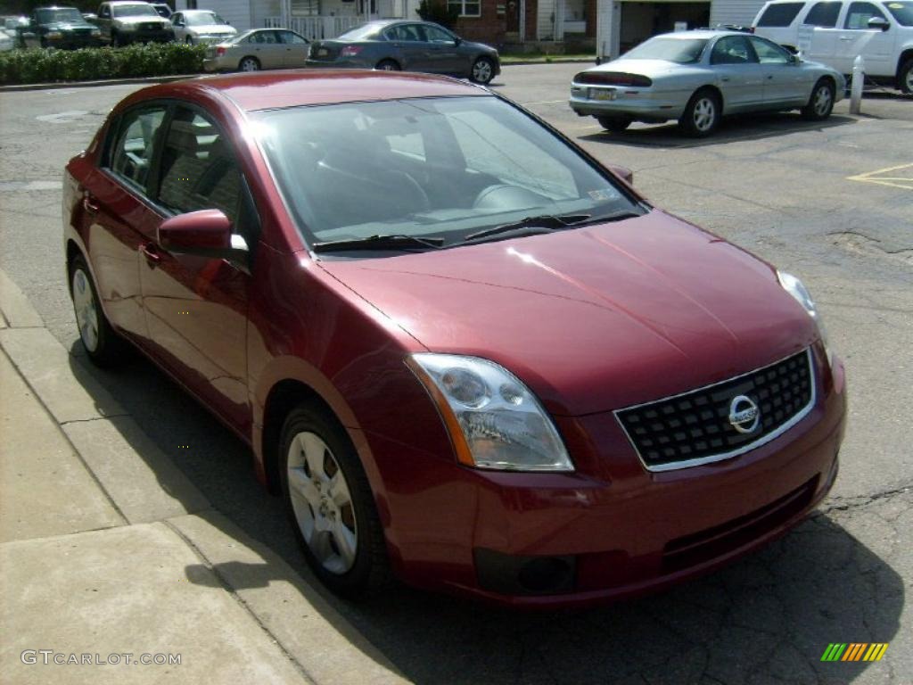 2007 Sentra 2.0 S - Sonoma Sunset Red / Charcoal/Steel photo #6
