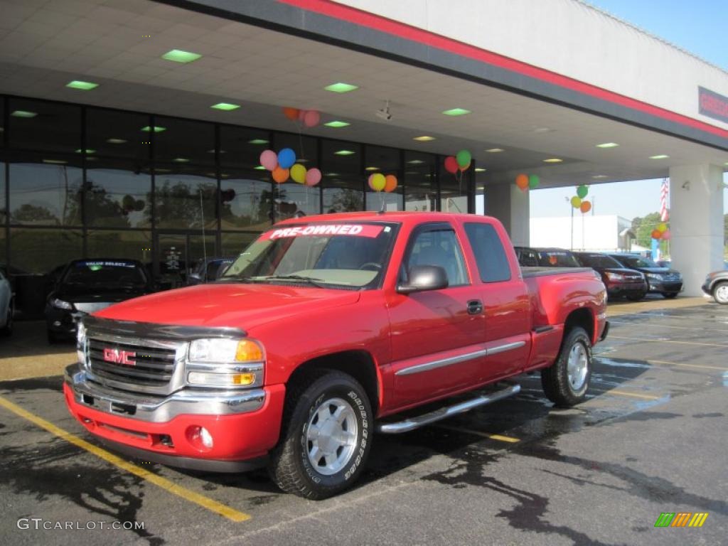 2005 Sierra 1500 Z71 Extended Cab 4x4 - Fire Red / Pewter photo #1