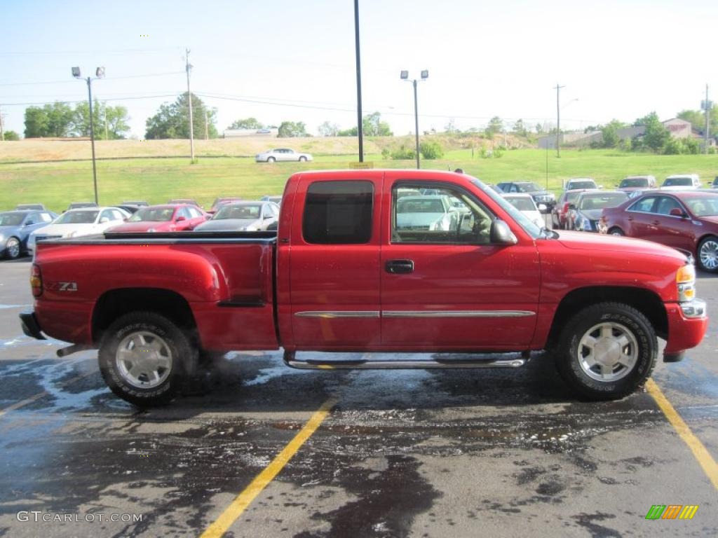 2005 Sierra 1500 Z71 Extended Cab 4x4 - Fire Red / Pewter photo #3