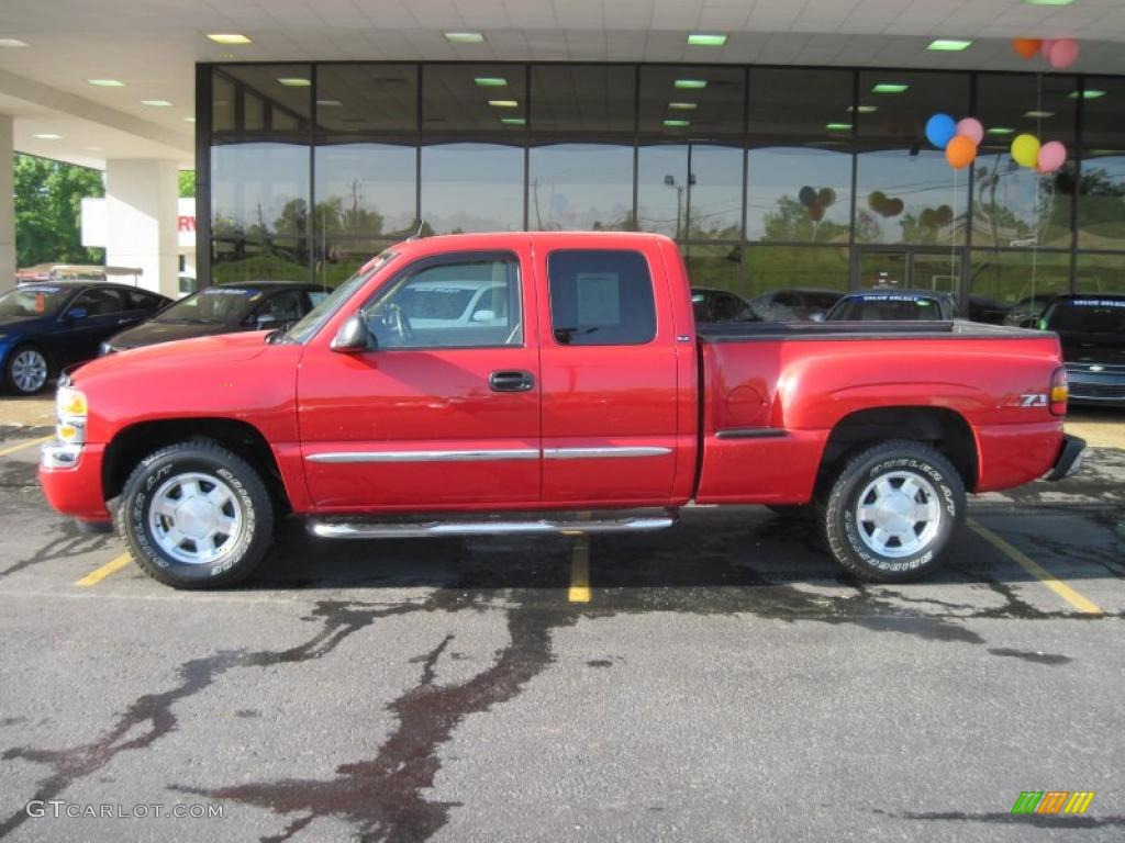 2005 Sierra 1500 Z71 Extended Cab 4x4 - Fire Red / Pewter photo #4