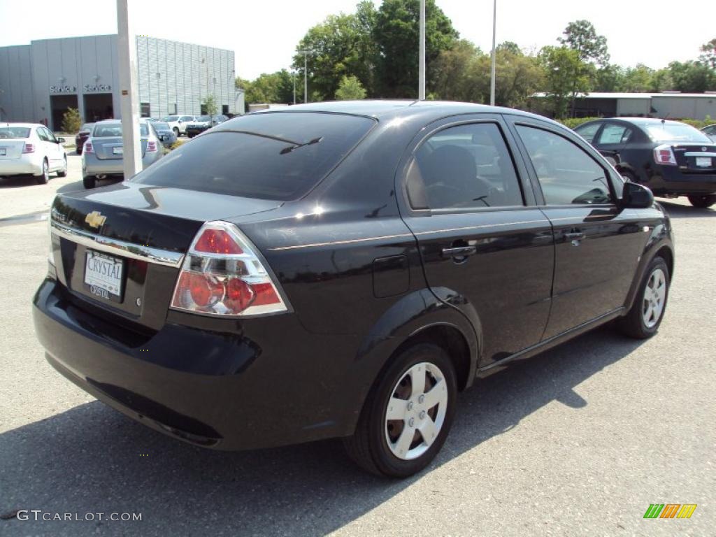 2008 Aveo LS Sedan - Black / Neutral Beige photo #8