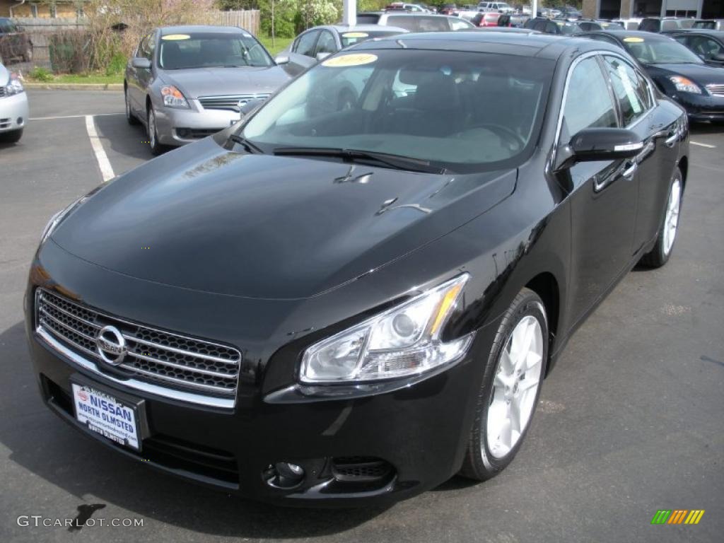 2009 Maxima 3.5 SV - Super Black / Charcoal photo #1