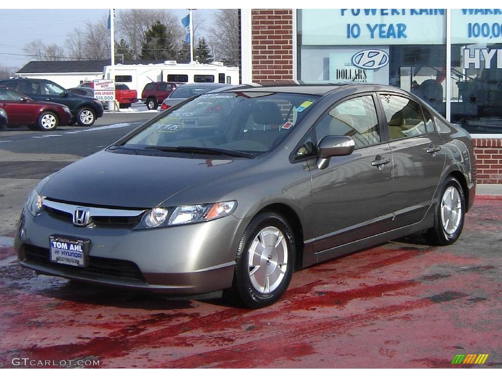 2007 Civic Hybrid Sedan - Galaxy Gray Metallic / Ivory photo #1