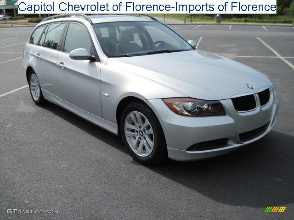 2007 3 Series 328i Wagon - Titanium Silver Metallic / Grey photo #1