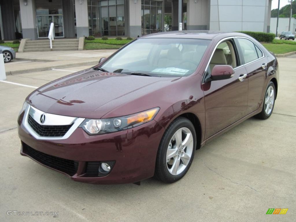 2010 TSX Sedan - Basque Red Pearl / Taupe photo #1
