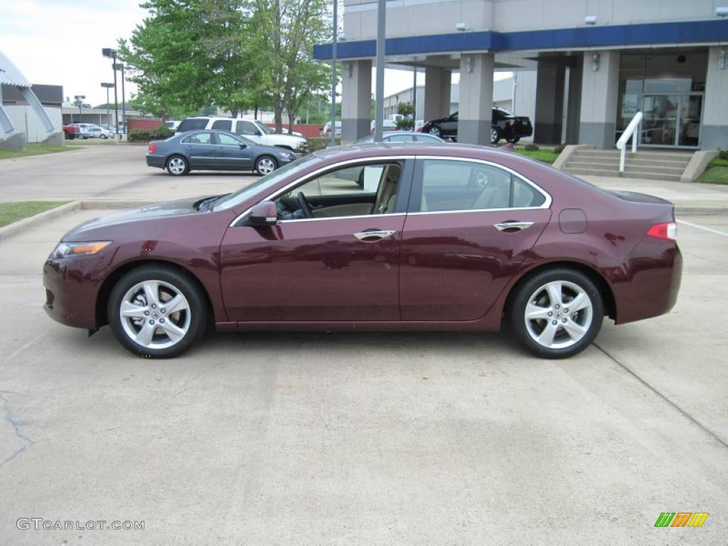 2010 TSX Sedan - Basque Red Pearl / Taupe photo #3