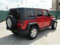 2007 Flame Red Jeep Wrangler Unlimited X  photo #3