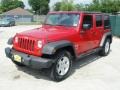 2007 Flame Red Jeep Wrangler Unlimited X  photo #7