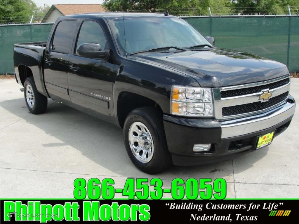 2008 Silverado 1500 LT Crew Cab - Black / Light Titanium/Ebony Accents photo #1