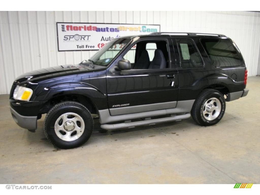 2002 Explorer Sport - Black Clearcoat / Graphite photo #8