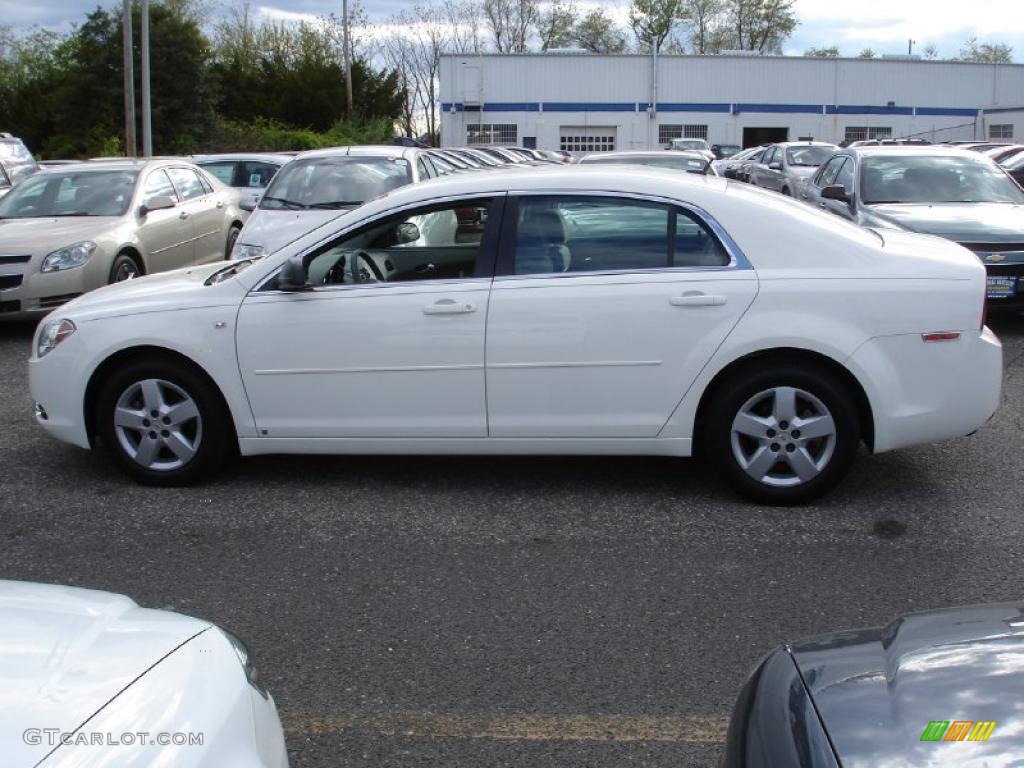 2008 Malibu LS Sedan - White / Titanium Gray photo #9