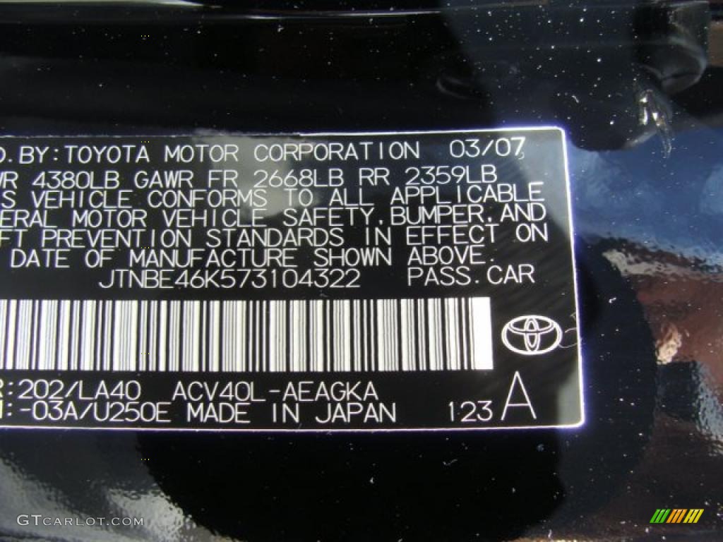 2007 Camry XLE - Black / Bisque photo #15