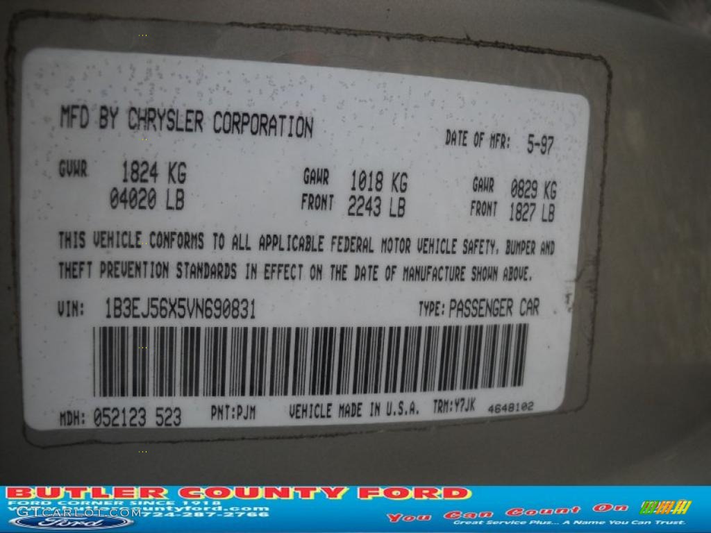 1997 Stratus ES Sedan - Light Silver Fern Pearl / Gray photo #9