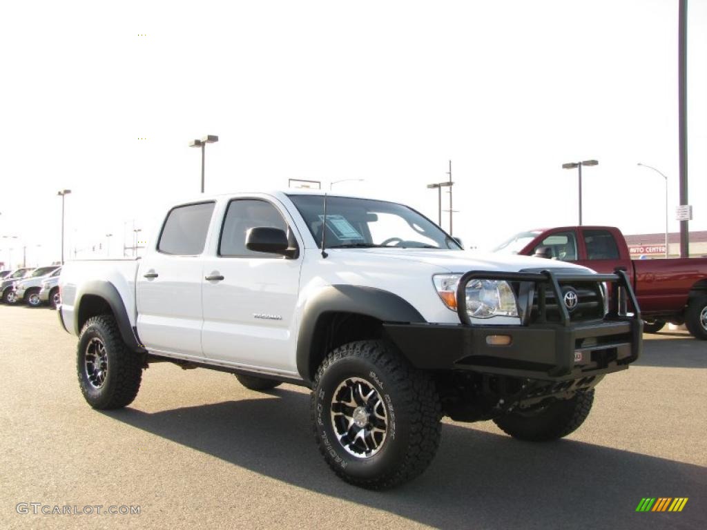 2008 Tacoma V6 SR5 Double Cab 4x4 - Super White / Graphite Gray photo #2