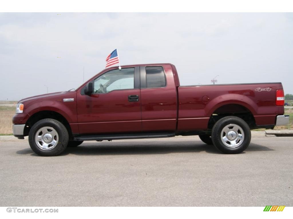 2005 F150 XLT SuperCab 4x4 - Dark Toreador Red Metallic / Tan photo #11