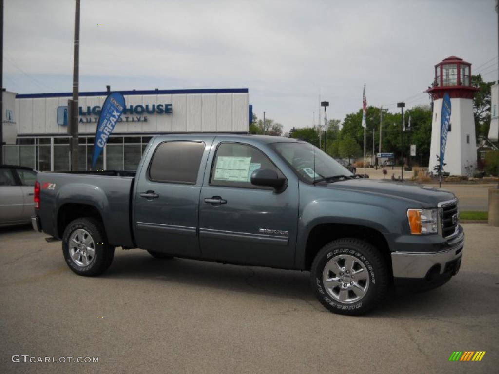 2010 Sierra 1500 SLT Crew Cab 4x4 - Stealth Gray Metallic / Ebony photo #1