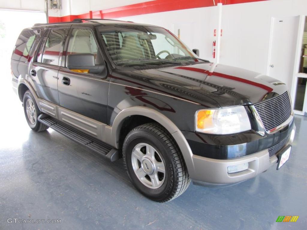 2003 Expedition Eddie Bauer - Black Clearcoat / Medium Parchment photo #1