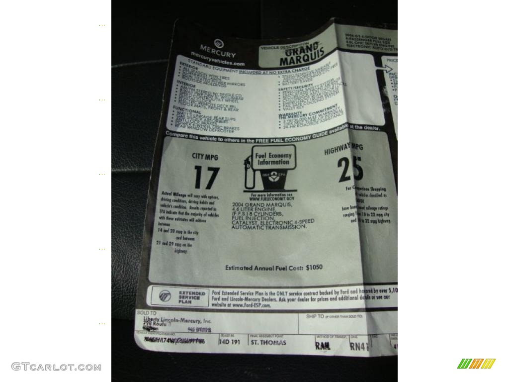 2004 Grand Marquis GS - Gold Ash Metallic / Dark Charcoal photo #42