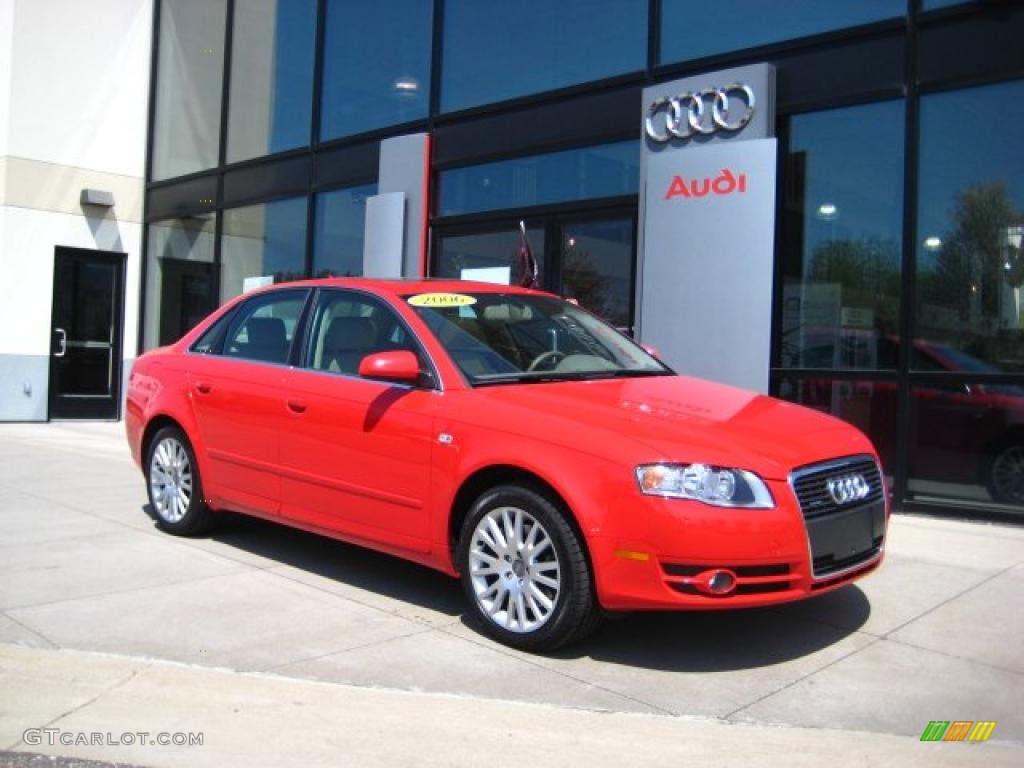 2006 A4 2.0T quattro Sedan - Brilliant Red / Beige photo #1