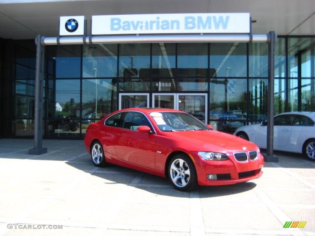 2007 3 Series 328xi Coupe - Crimson Red / Black Dakota Leather photo #2