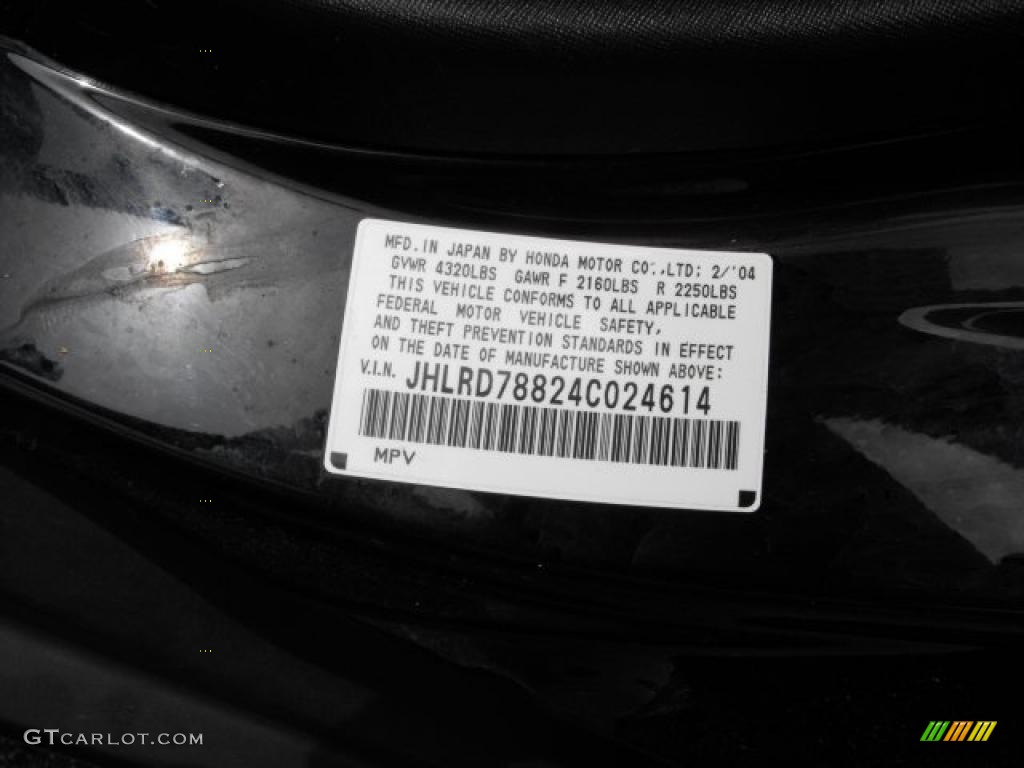 2004 CR-V EX 4WD - Nighthawk Black Pearl / Black photo #23