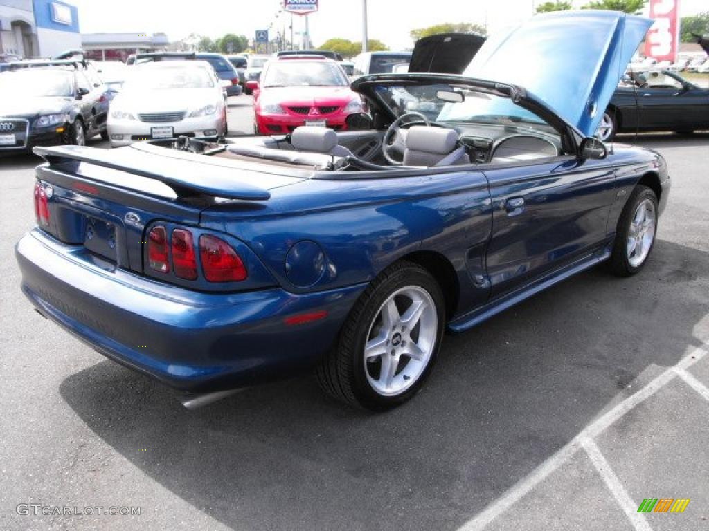 1998 Mustang GT Convertible - Atlantic Blue Metallic / Medium Graphite photo #5