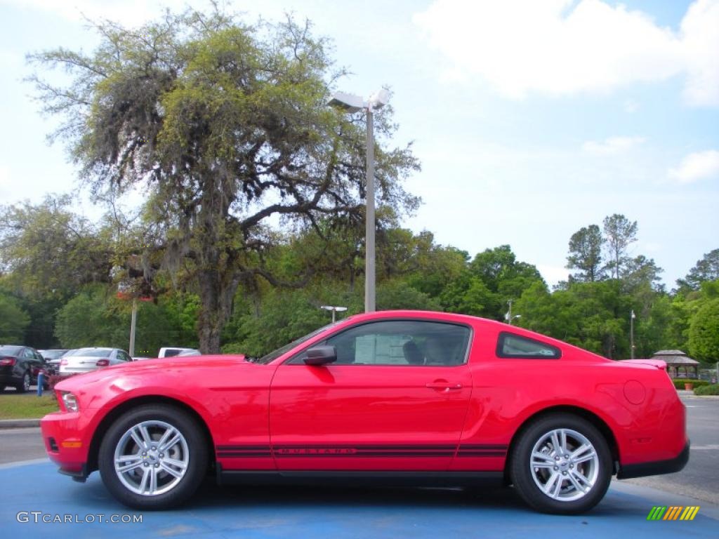 2010 Mustang V6 Coupe - Torch Red / Stone photo #2
