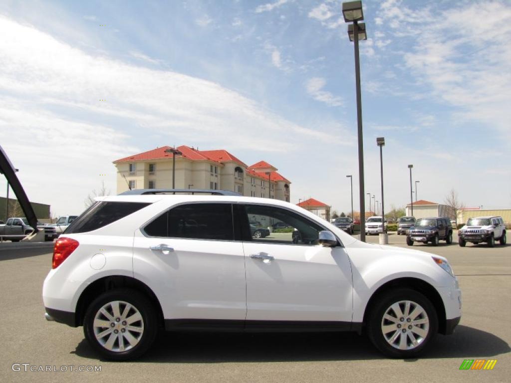 2010 Equinox LTZ AWD - Summit White / Jet Black/Brownstone photo #11