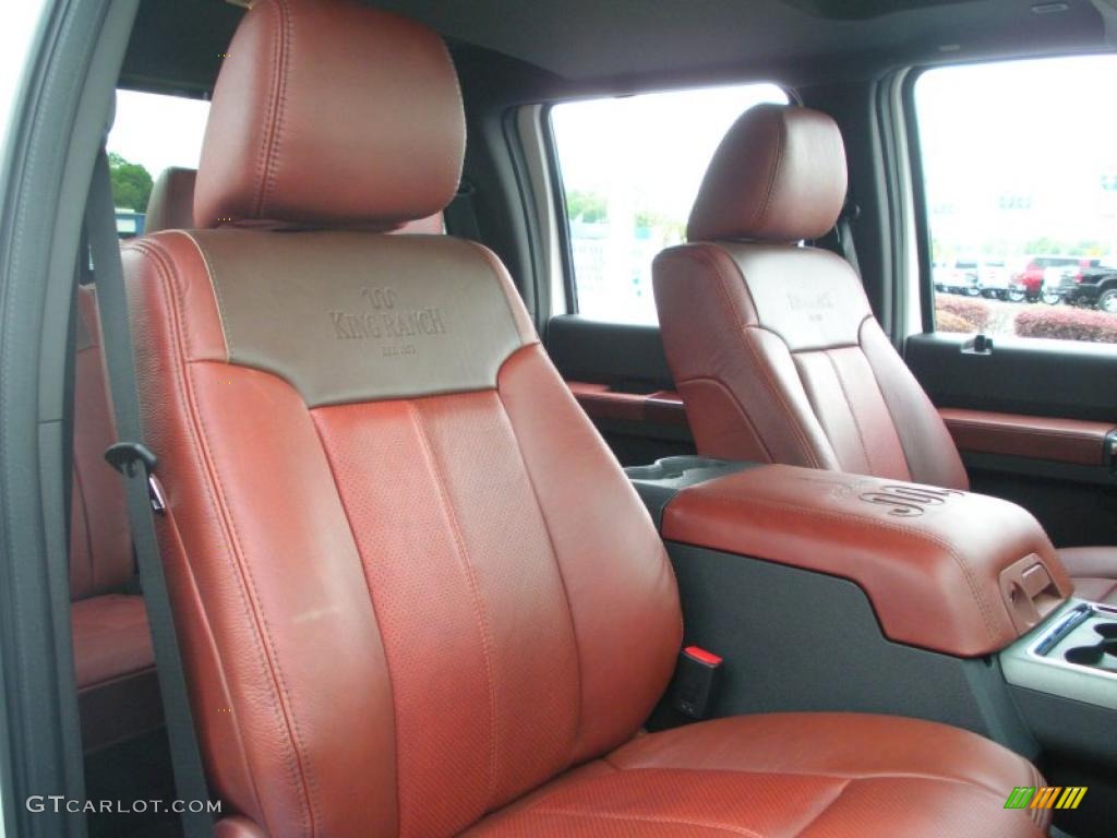 2011 F350 Super Duty King Ranch Crew Cab 4x4 - White Platinum Tri-Coat Metallic / Chaparral Leather photo #20