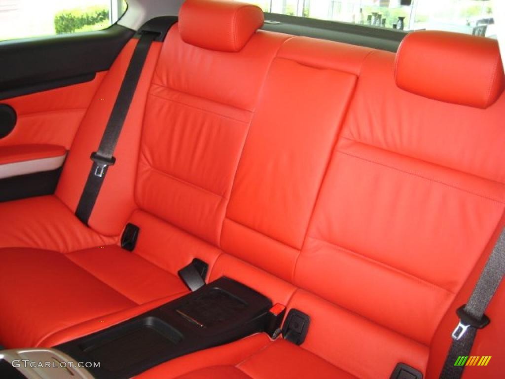 2007 3 Series 328xi Coupe - Jet Black / Coral Red/Black photo #11