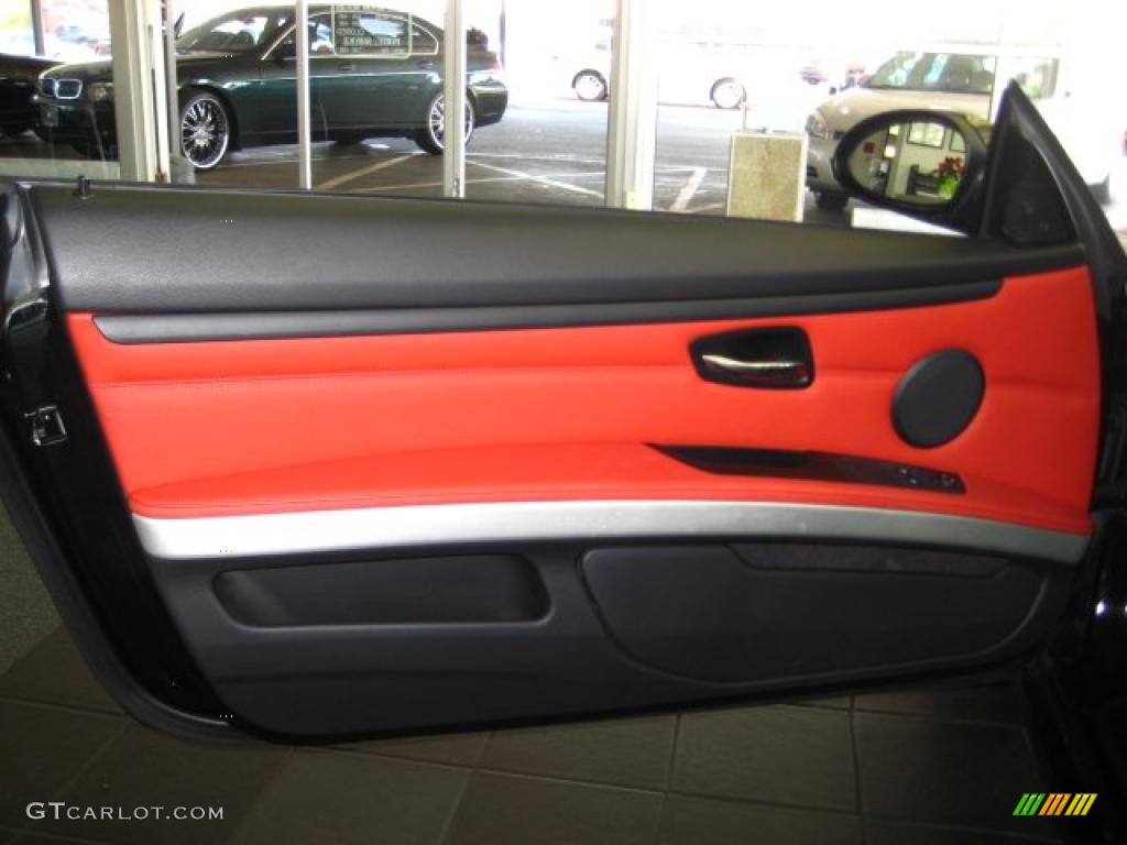 2007 3 Series 328xi Coupe - Jet Black / Coral Red/Black photo #12