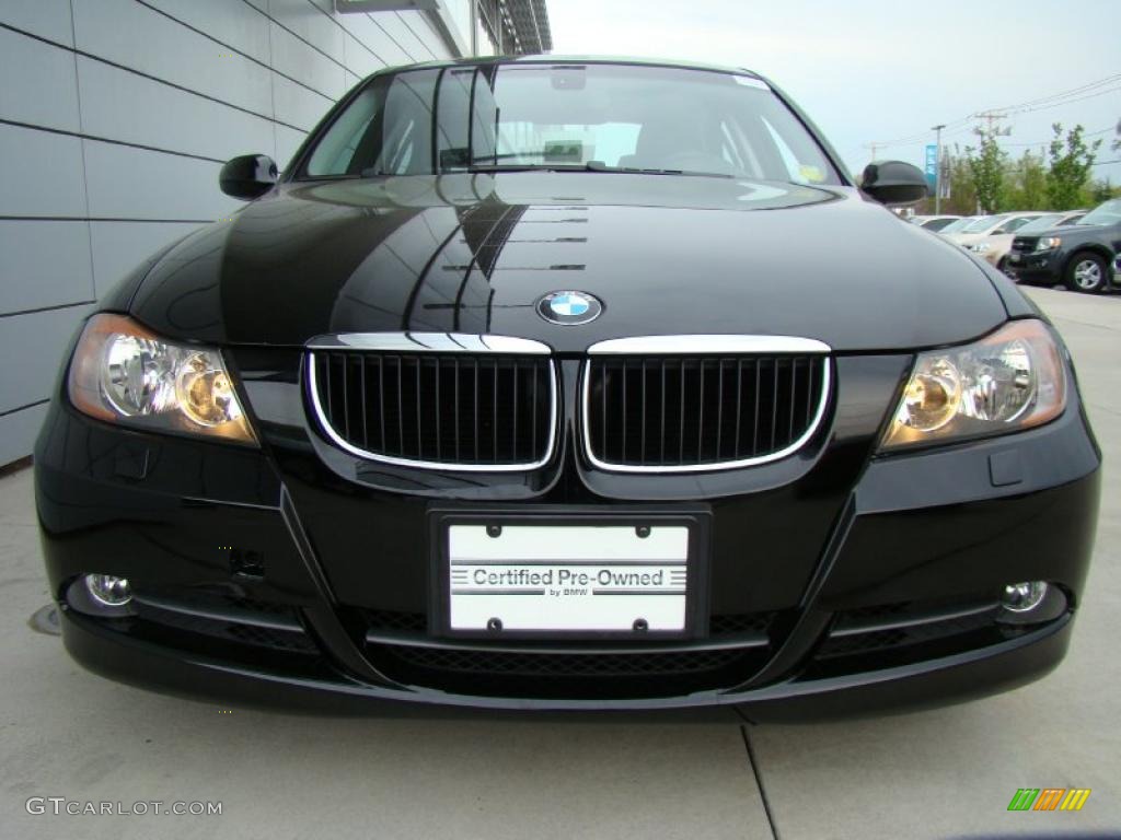 2008 3 Series 328xi Sedan - Jet Black / Black photo #2