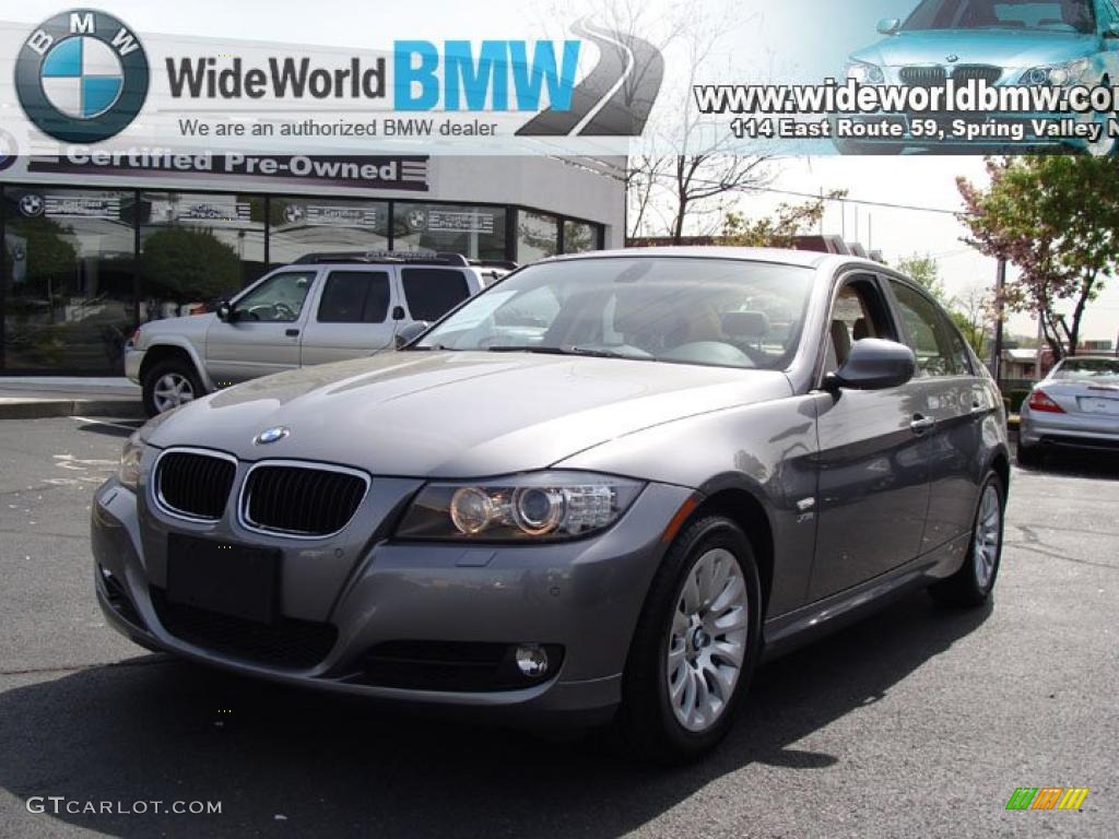 2009 3 Series 328xi Sedan - Space Grey Metallic / Beige photo #1
