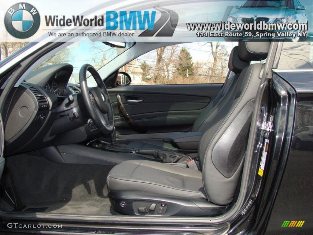 2009 1 Series 128i Coupe - Black Sapphire Metallic / Black photo #9