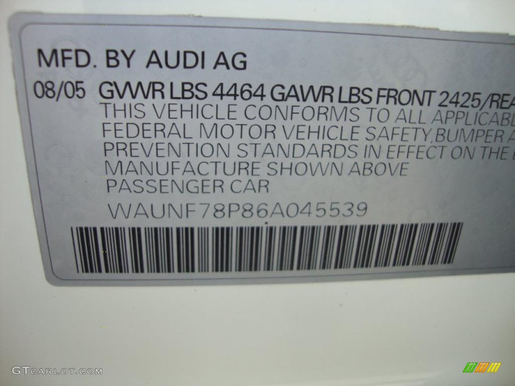 2006 A3 2.0T - Arctic White / Beige photo #41
