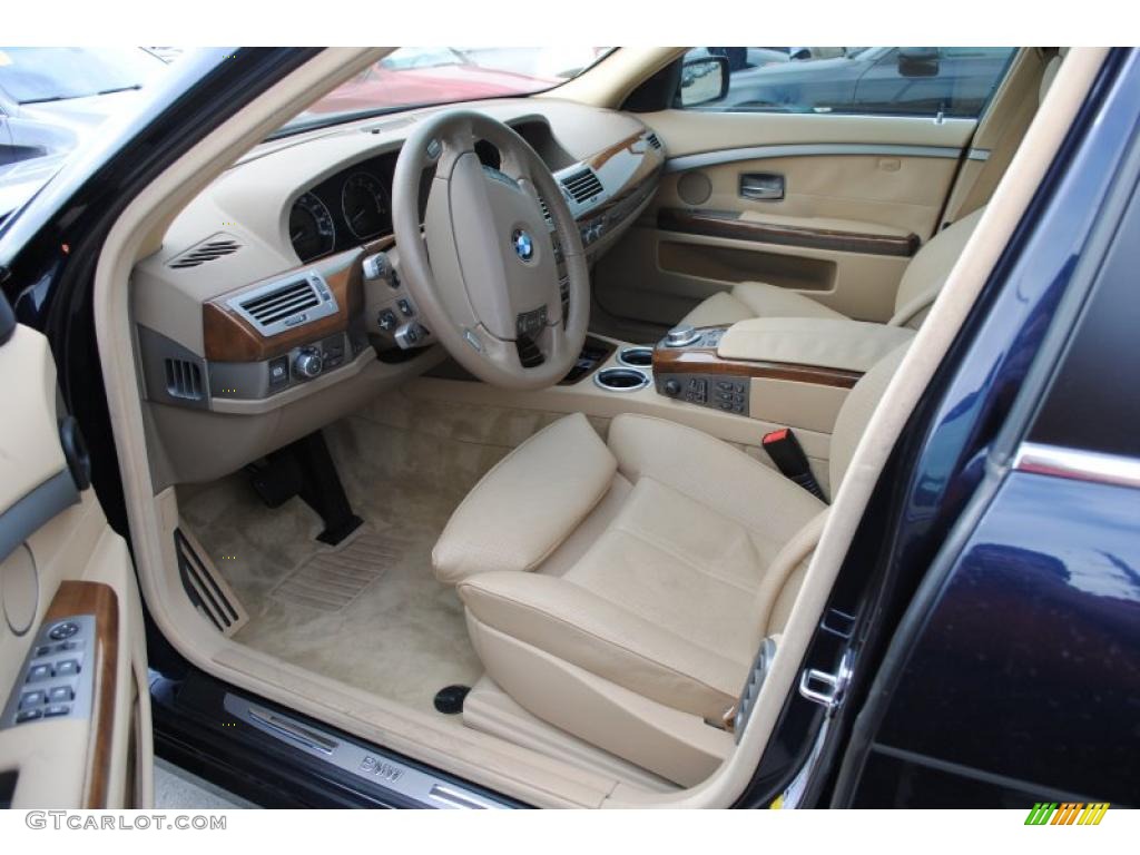 2008 7 Series 750Li Sedan - Monaco Blue Metallic / Cream Beige photo #2