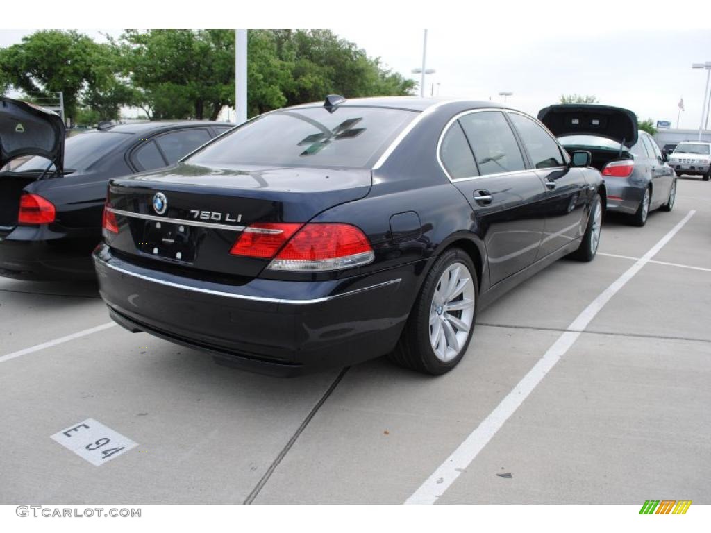2008 7 Series 750Li Sedan - Monaco Blue Metallic / Cream Beige photo #4