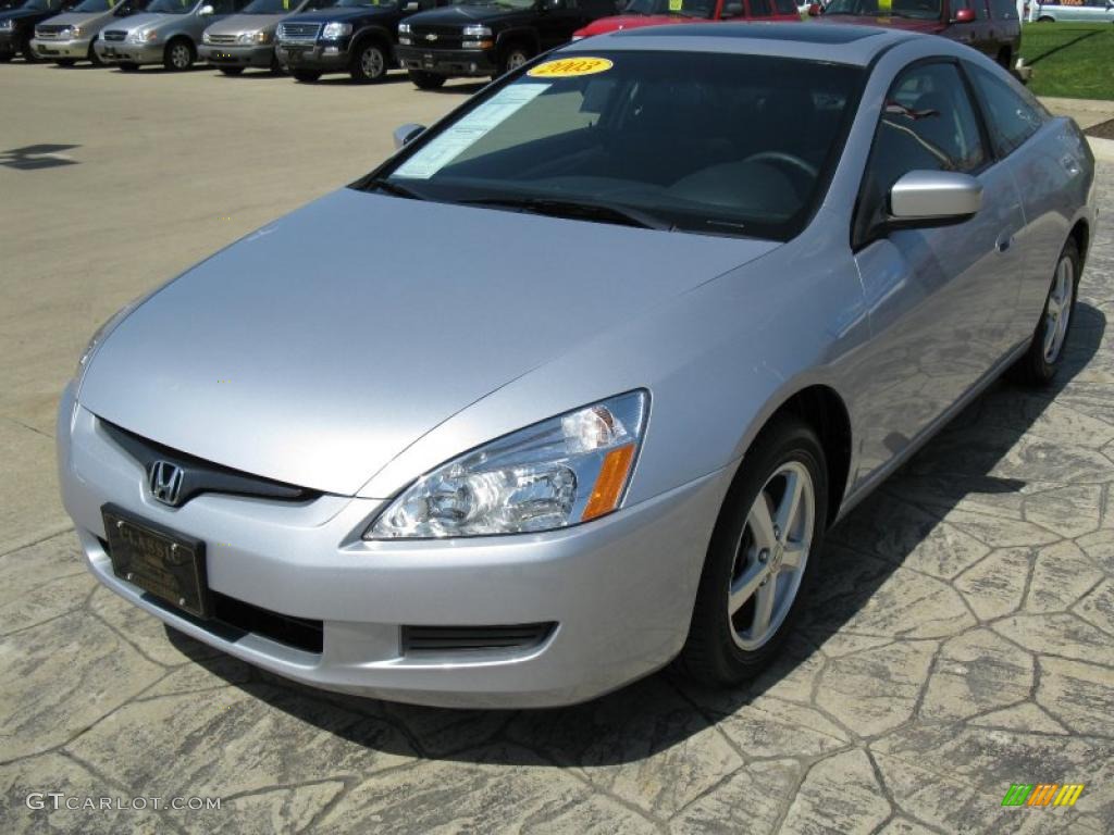 2003 Accord EX Coupe - Satin Silver Metallic / Black photo #2