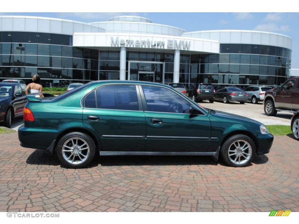 1999 Civic LX Sedan - Clover Green Pearl / Beige photo #1