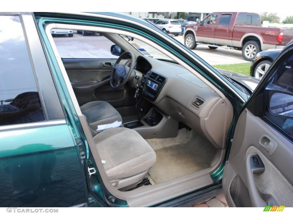 1999 Civic LX Sedan - Clover Green Pearl / Beige photo #9