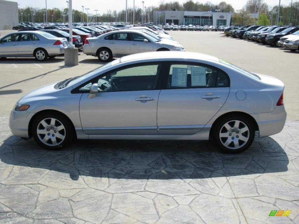 2007 Civic LX Sedan - Alabaster Silver Metallic / Gray photo #4