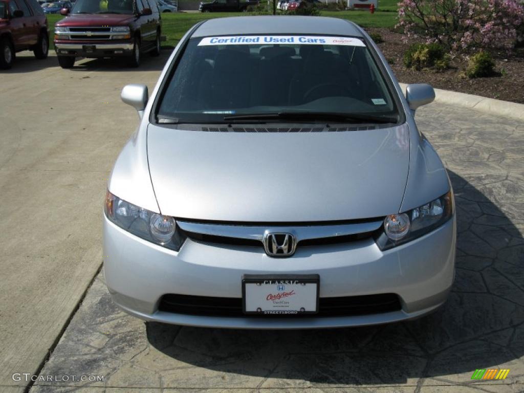 2007 Civic LX Sedan - Alabaster Silver Metallic / Gray photo #5