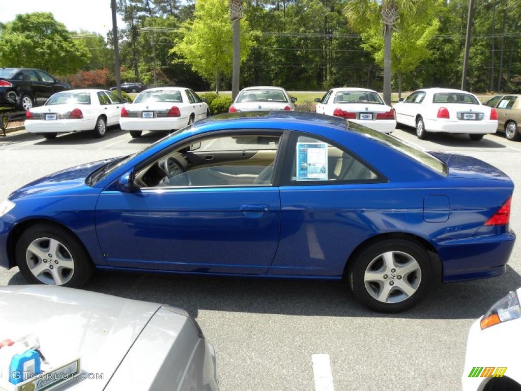 2004 Civic EX Coupe - Vivid Blue Pearl / Ivory Beige photo #2