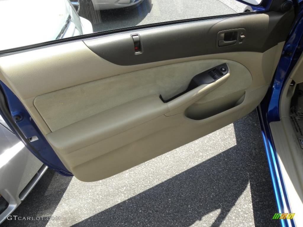 2004 Civic EX Coupe - Vivid Blue Pearl / Ivory Beige photo #6
