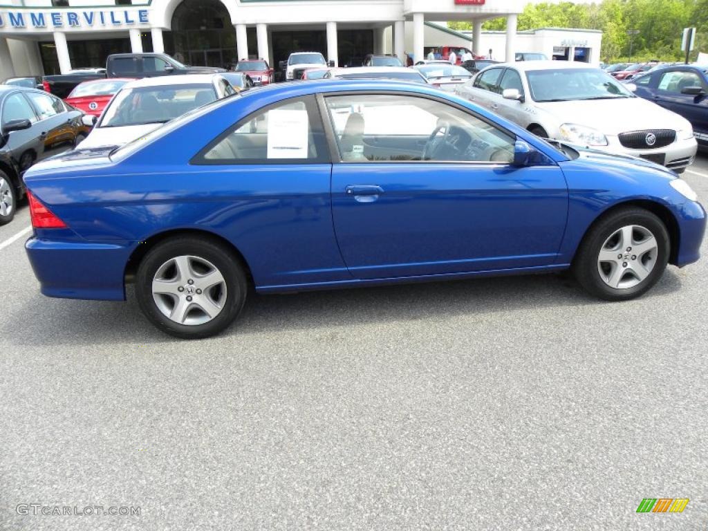 2004 Civic EX Coupe - Vivid Blue Pearl / Ivory Beige photo #10