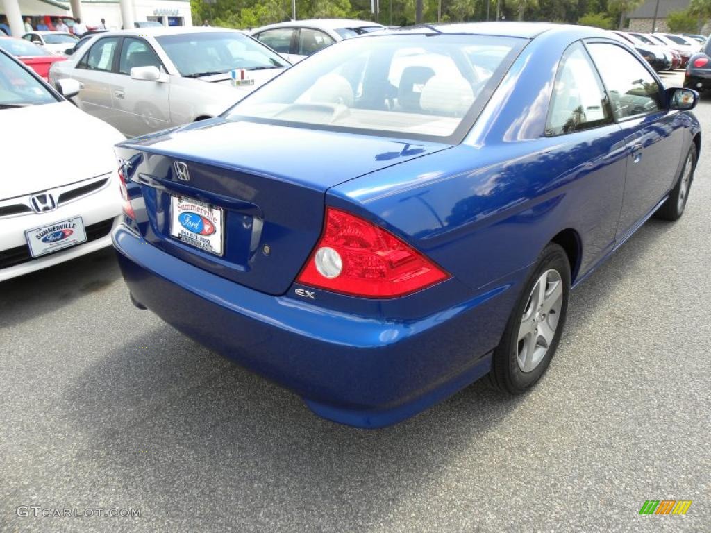 2004 Civic EX Coupe - Vivid Blue Pearl / Ivory Beige photo #11