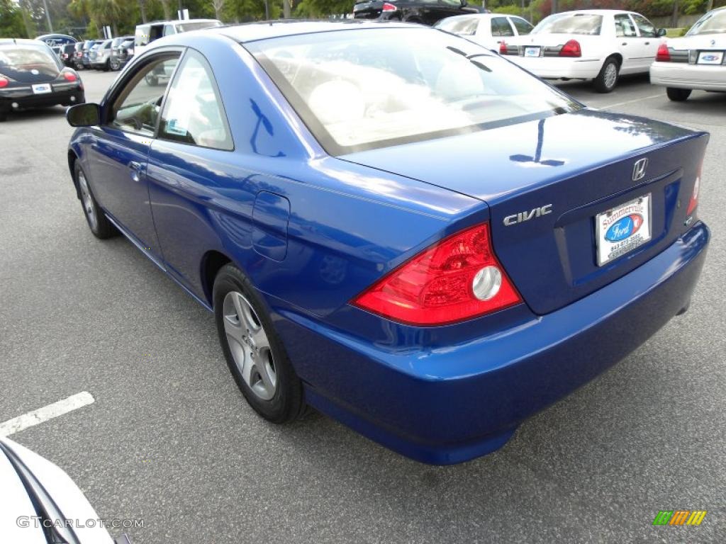 2004 Civic EX Coupe - Vivid Blue Pearl / Ivory Beige photo #13