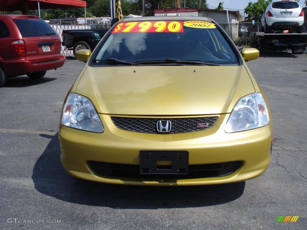 2002 Civic Si Hatchback - Yellow Pearl Metallic / Black photo #2